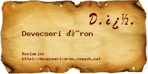 Devecseri Áron névjegykártya