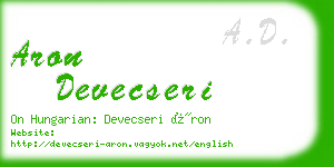 aron devecseri business card